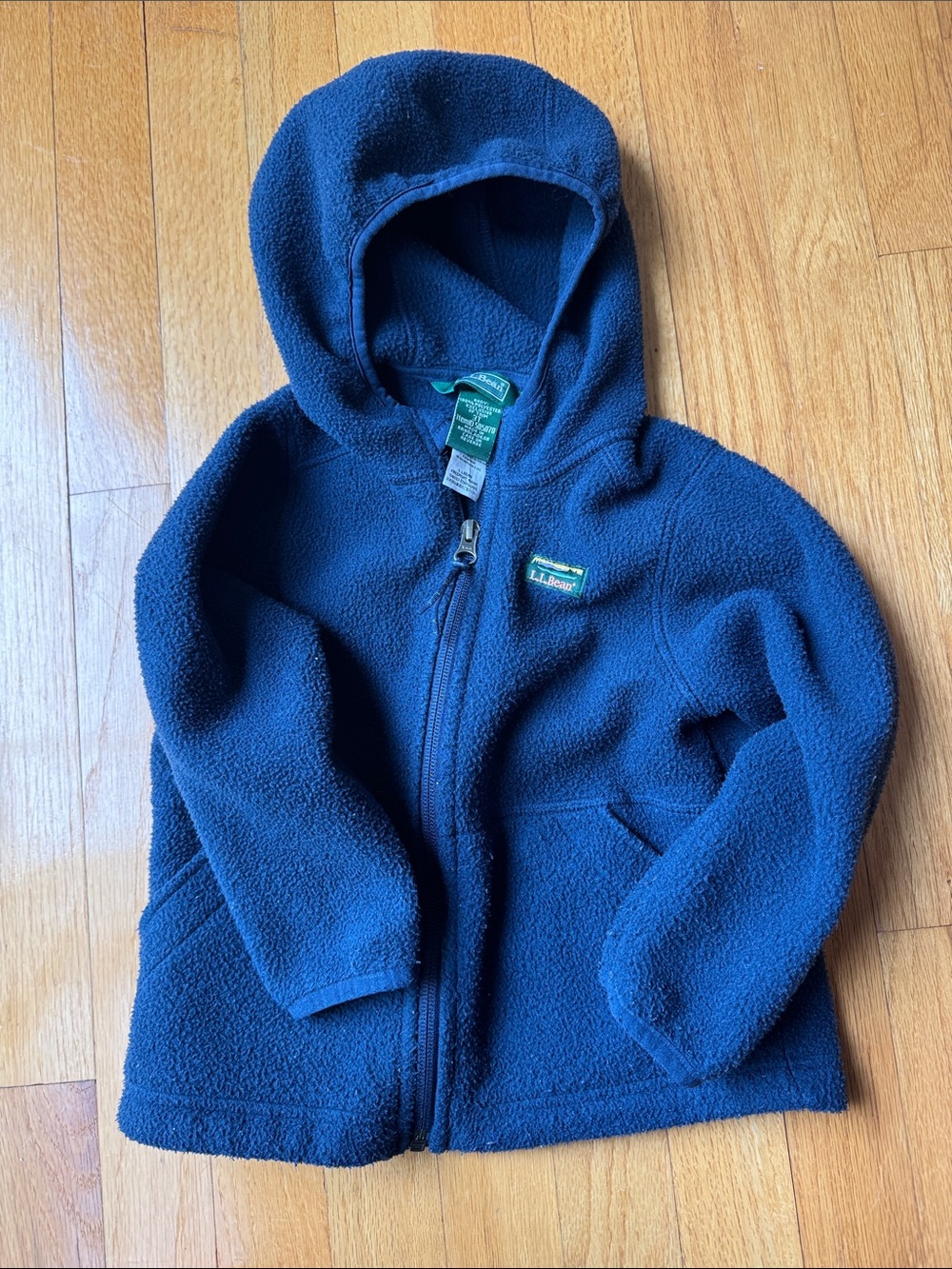 L.L. Bean Kids Hooded Navy Fleece Zip Jacket